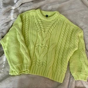 Neon Cable Knit Sweater